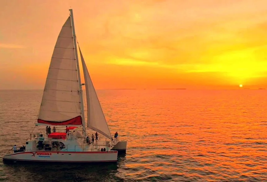 Cocktails served during a Key West sunset sail